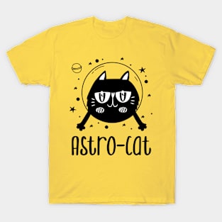 Black funny space cat T-Shirt